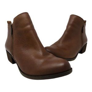 Lucky Brand Ankle Boots Basel Womens 10M Booties Brown Toffee Leather Comfort